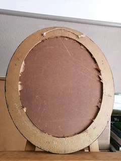 Vtg Oval Frame w/ Einstein direct Print on Board