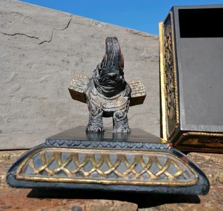 Jewelry Box Black-Gold Elephant motif - rare find*