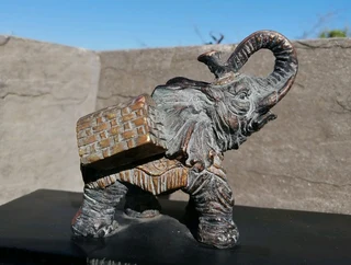 Jewelry Box Black-Gold Elephant motif - rare find*