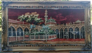 Vintage Collectable Tapestry-Holy Medina City Ottoman times Framed