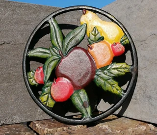 Cast Iron Colourful Fruit Trivet Pot Stand