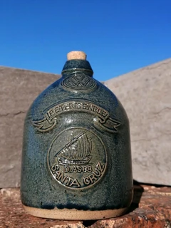 Vtg 1.75 Litre Stoneware corked Bottle VW DIAZ 88