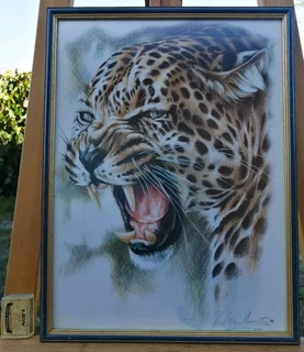Original Leopard Print signed J Mills