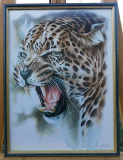 Original Leopard Print signed J Mills