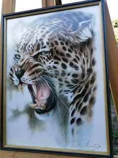 Original Leopard Print signed J Mills