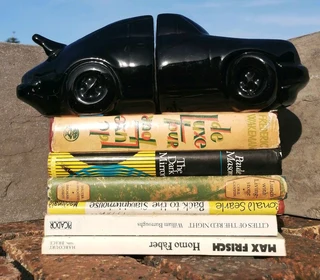 Vtg Porsche 911 Bookends - Black Ceramic