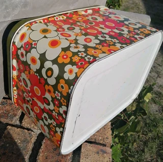 Vtg 70s Floral  Bread Box