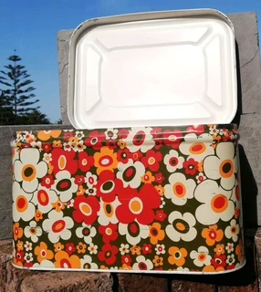Vtg 70s Floral  Bread Box