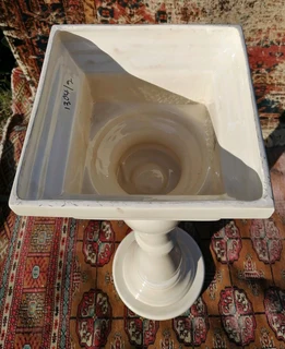 Vtg Ceramic Plant Stand Pedestal Plinth 76cm H