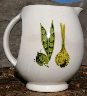 Vtg Jug Mushroom Tomato Onion Pea Pod