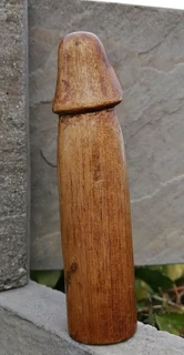 Hand Carved Folk Art Phallus Figurine 15cm L