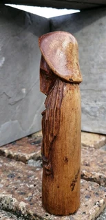 Hand Carved Folk Art Phallus Figurine 15cm L