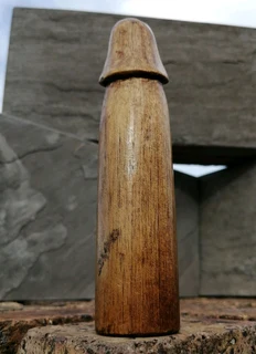 Hand Carved Folk Art Phallus Figurine 15cm L