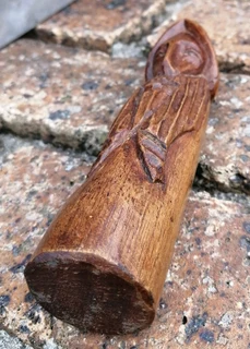 Hand Carved Folk Art Phallus Figurine 15cm L