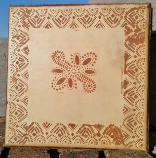 Moroccan Frame Drum Small Duff - Berber henna design