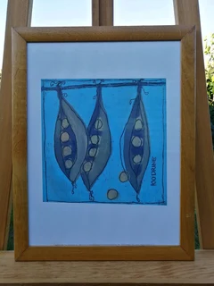 Peas by Sandrine Fabre - acrylic on wood