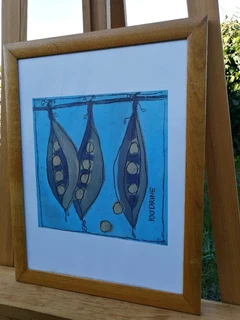 Peas by Sandrine Fabre - acrylic on wood