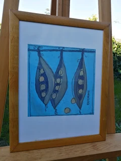 Peas by Sandrine Fabre - acrylic on wood