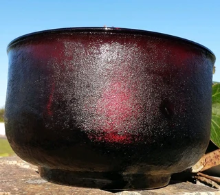 Vtg Arcoroc Sierra Salad Bowl &#43; 3 small bowls Ruby Granite