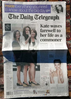 The Daily Telegraph Friday April 29 2011 Wedding Newspaper