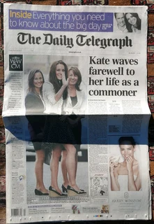 The Daily Telegraph Friday April 29 2011 Wedding Newspaper