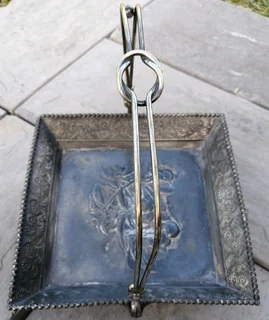 Embossed Handled Floral Wedding Basket - Victorian -Quadruple Silver Plated