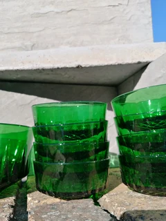 Vtg Arcoroc Emerald Glass complete Set 9pc with extra bowls 1Large 1sml