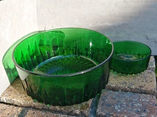 Vtg Arcoroc Emerald Glass complete Set 9pc with extra bowls 1Large 1sml
