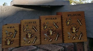 vtg Nesting Cannisters Flour Sugar Tea Coffee