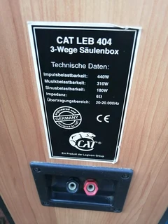 Vtg HiFi Floor Standing Speaker Set-CAT LEB-404 -Germany Logicom