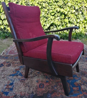 Vtg Imbuia Rocking Chair