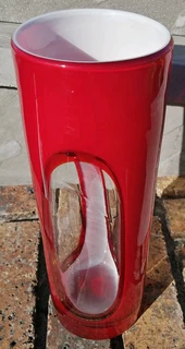 Art Glass Candle Holder Dreamlight Unikat Mediterana handblown Germany 31.7cm H