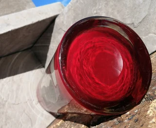 Art Glass Candle Holder Dreamlight Unikat Mediterana handblown Germany 31.7cm H