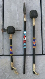 Vtg Small Ornamental Tribal Beaded- battle gear