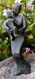 Bronze effect Sculpture-M o t herly L o ve Cubist Figure