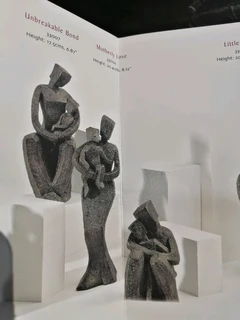 Bronze effect Sculpture-M o t herly L o ve Cubist Figure