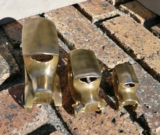 Vtg Set Brass Cars Antique Style