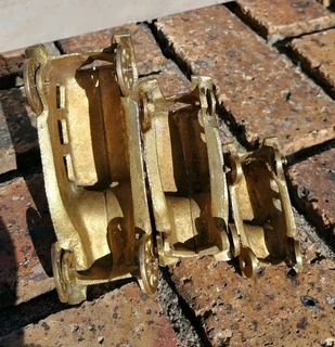 Vtg Set Brass Cars Antique Style