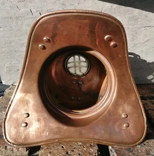 Vtg Submariner 70s Brass Copper Glass Divers Helmet Mini Version Décor