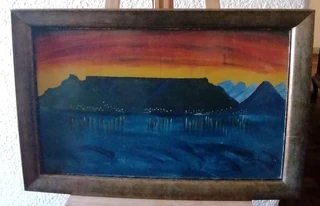 Table Mountain Painting on Board 86 cm L