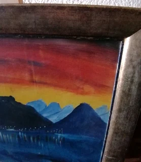 Table Mountain Painting on Board 86 cm L
