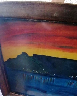 Table Mountain Painting on Board 86 cm L