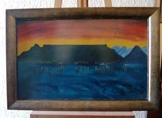 Table Mountain Painting on Board 86 cm L