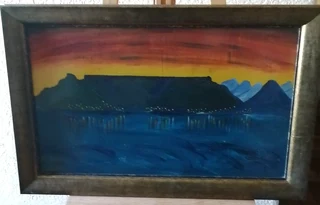 Table Mountain Painting on Board 86 cm L