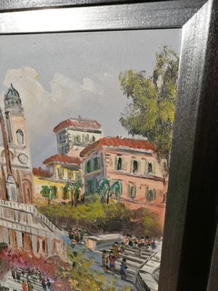 I Pasquale Oil on Canvas Board Original Art Spanish Steps Italy