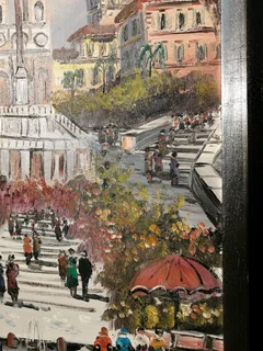 I Pasquale Oil on Canvas Board Original Art Spanish Steps Italy