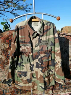 Vtg Camouflage Shirt U.S.Navy
