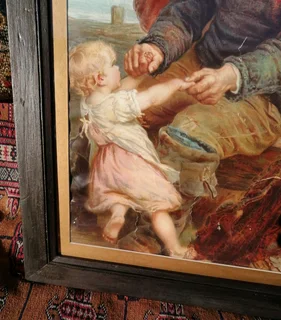 Frederick Morgan &#34;Welcome Home&#34; print fisherman, children, kids, nautical