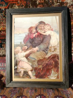 Frederick Morgan &#34;Welcome Home&#34; print fisherman, children, kids, nautical
