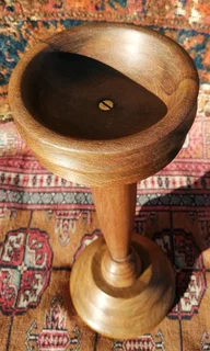 Vtg unvarnished Imbuia Holder 44cm H - sanded waxed